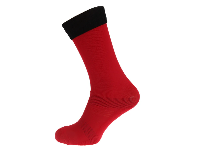 Apto Childrens/Kids Contrast Football Socks (Red/Black) - K363