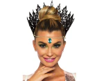 Black Glitter Die Cut Crown Adult Costume Accessory