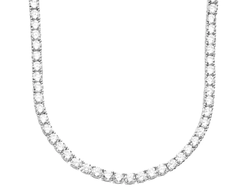 Premium Bling - Sterling 925 Silver CZ Necklace - 4mm - Silver