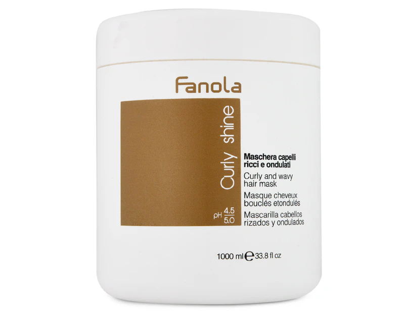 Fanola 1000ml Curly Shine Mask Hair Care For Curly & Wavy Hair w/ Silk Protein