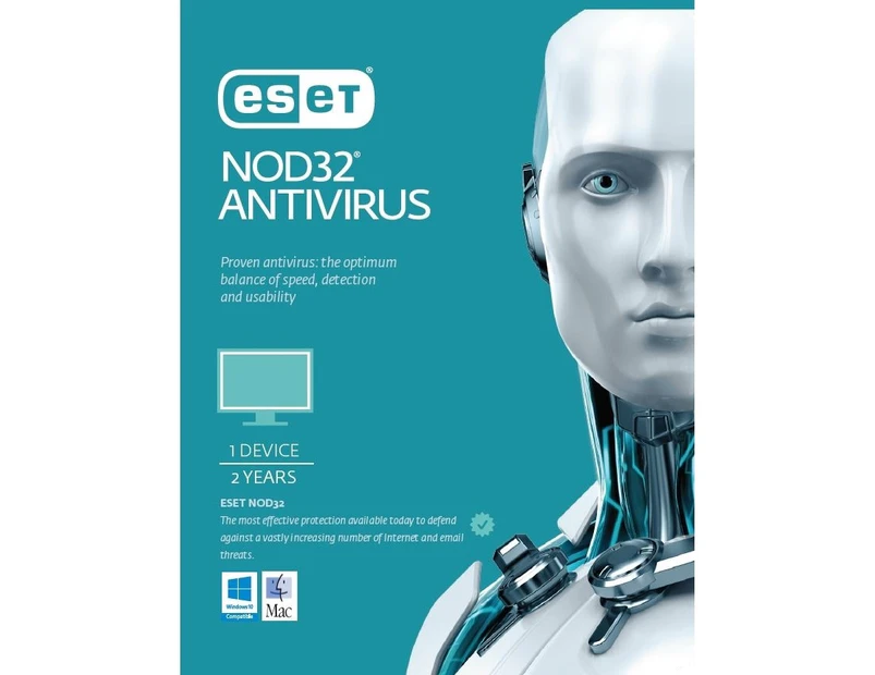 ESET NOD32 Antivirus 1 Device 2 Years Retail Download Card
