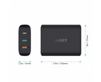 AUKEY 46W USB-C PD 3.0 QC USB Port Wall Charger Charging Station Power Adapter