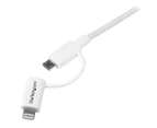 StarTech Apple Lightning or Micro USB to USB Cable - 1m (3ft) - White