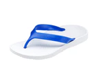 ARCHLINE Orthotic Thongs Arch Support Shoes Medical Footwear Flip Flops - White/Blue