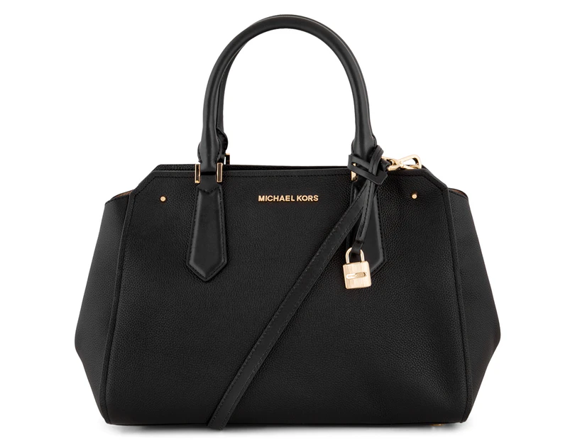 Michael Kors Hayes Large Satchel - Black/Dark Khaki