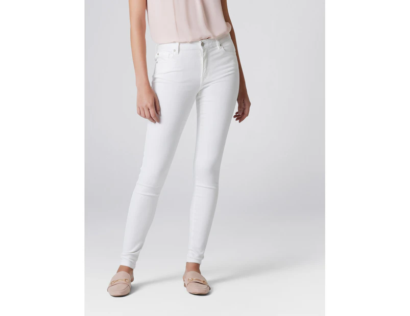 Forever New Womens Ivy Mid Rise Full Length Skinny Jeans White