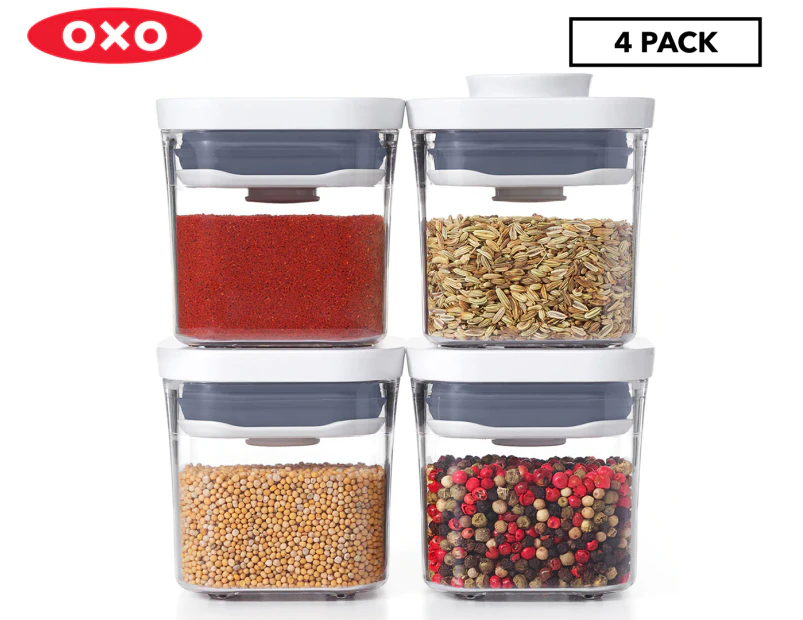 Set of 4 OXO 200mL Good Grips POP Mini Container - Clear/White