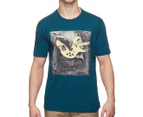 Ben Sherman Men's Crewneck Guitar Tee / T-Shirt / Tshirt - Teal Blue