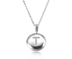 Personalized Letter 'T' Platinum Plated with CZ Fine Jewelry Beads Pendant Necklace