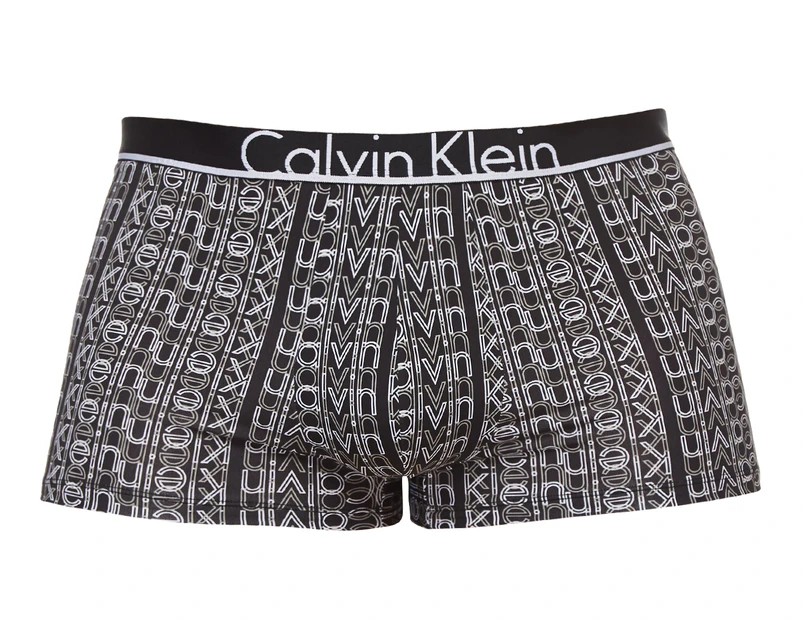 Calvin Klein Men's Size XL Microfiber Low Rise Trunk - Print Black