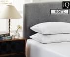 Royal Comfort 1500TC Mega Queen Bed Fitted Combo Sheet Set - White 1