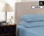 Royal Comfort 1500TC Mega King Bed Fitted Combo Sheet Set - Indigo 1