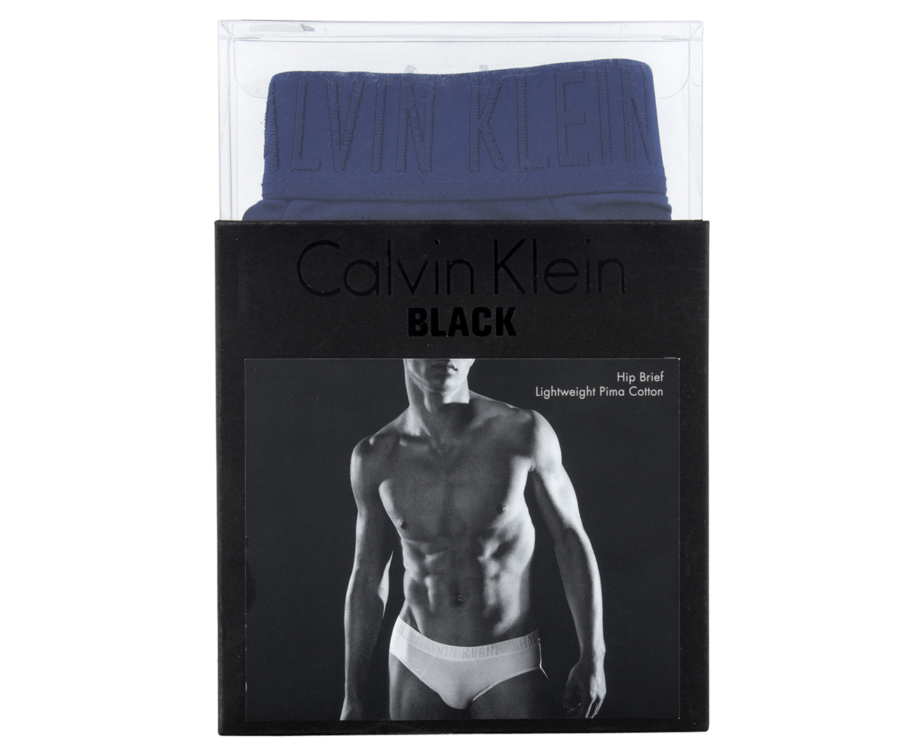 Calvin Klein Men's Black Cotton Hip Brief - Blue 