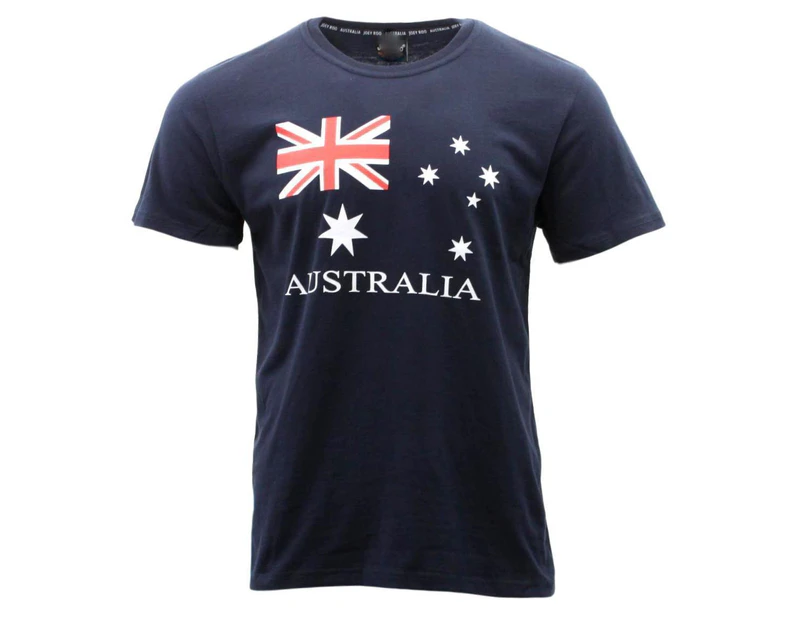 Adult T-Shirt Australia Day Souvenir 100% Cotton - Flag Navy