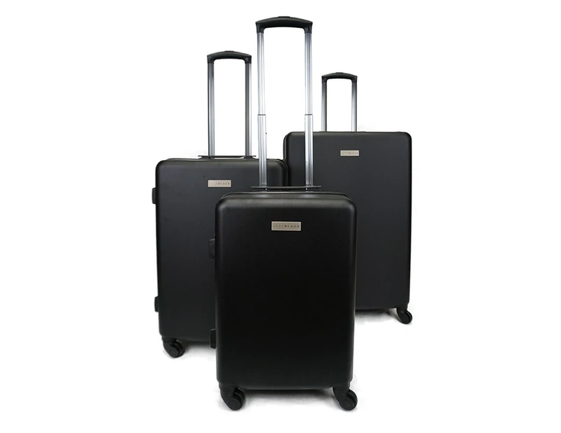 Matte Black Series 3 Piece Hard Case Luggage Set with TSA