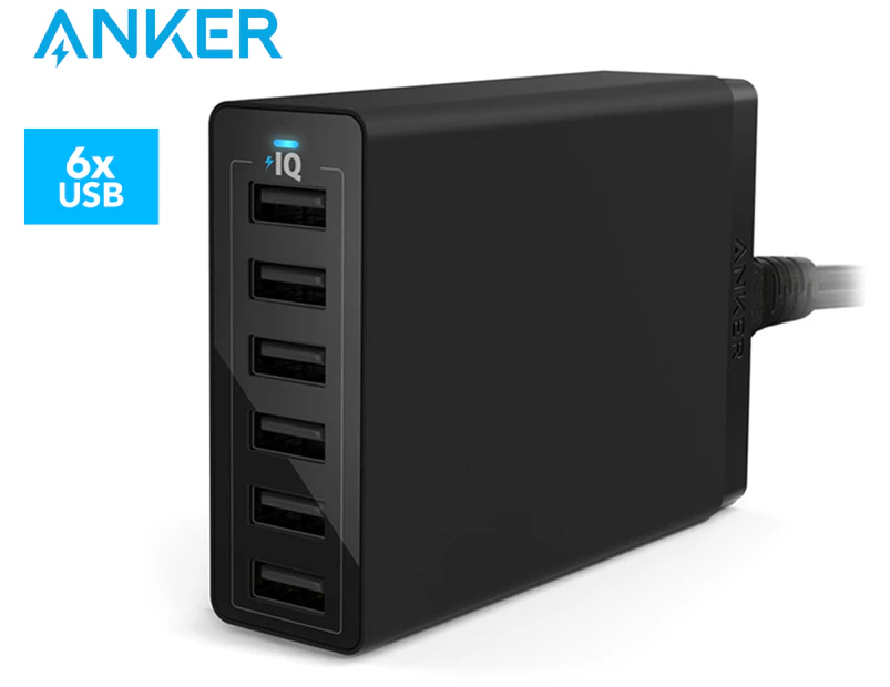 Anker PowerPort 6-Port 60W Wall Charger - Black