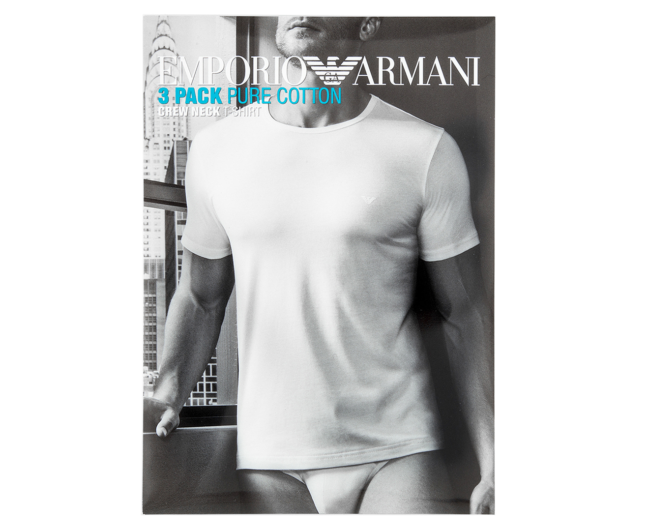 Emporio Armani Men's Pure Cotton Crew Neck T-Shirt 3-Pack - Grey/Black/Navy  