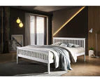 Timber Bed Frame in Queen Double King Single Size Wooden Slatted White