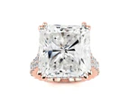 13.13 Octagon Shape Diamond Engagement Ring With Hidden Halo In 18 Karat Rose Gold Size 6.5