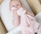 Living Textiles Cable Knit Security Blanket & Rattle Gift Set - Pink