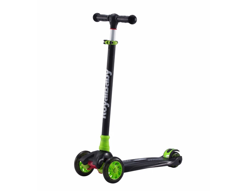 RoyalBaby Kids 3 Flashing Wheels Scooter Childrens Adjustable Height Green
