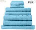 Royal Comfort 8-Piece Eden Egyptian Cotton Towel Pack - Aqua