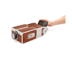 Portable DIY Cardboard Smart Phone Projector Cinema Mini Projector Toy Gift-Brown