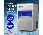 Devanti Commercial Ice Maker Machine Portable Ice Cube Tray Makers Silver