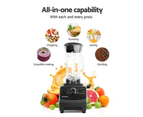 Devanti Commercial Blender Food Processor Mixer Juicer Smoothies Ice Crush Black