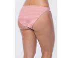 LaSculpte Women's Reversible Floral Print Hipster Swim Bottom Bikini Tankini Briefs - Stripe/Floral Print