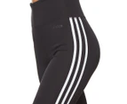 Adidas Women's Designed 2 Move 3-Stripe High-Rise Long Tights / Leggings - Black/White