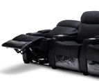 Anna Black Leather Electric Recliner Home Theatre Lounge Suite - 4 Seater