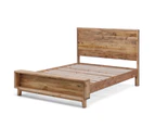 Portland Recycled Solid Pine Rustic Timber Double Size Bed Frame