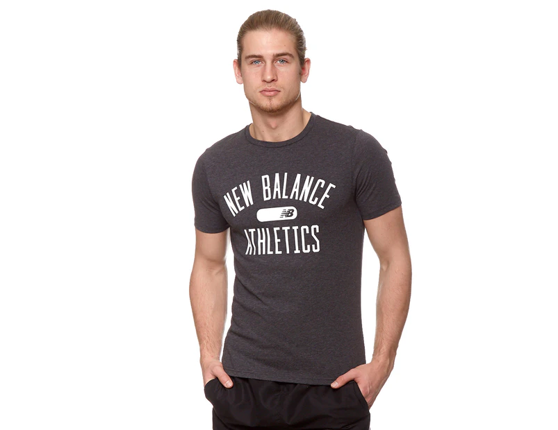 New Balance Men's Athletics Heather Tech Tee / T-Shirt / Tshirt - Black