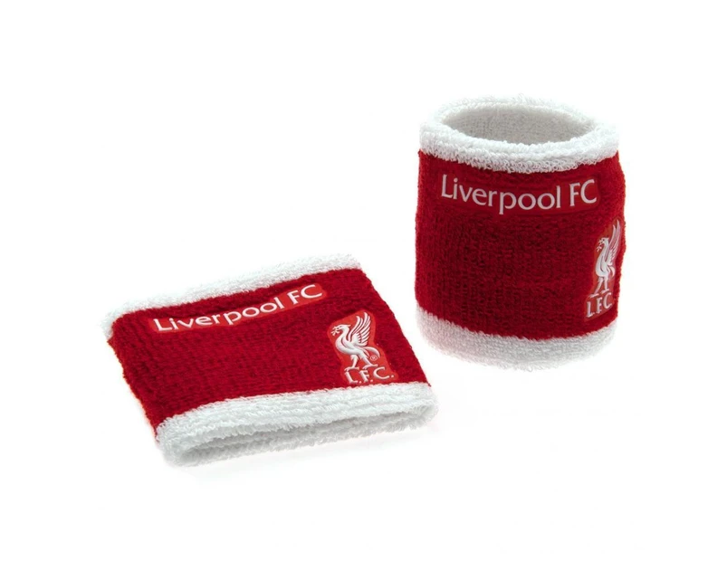 Liverpool FC Official Wristbands (Set Of 2) (Red/White) - TA1227