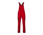 James And Nicholson Unisex Workwear Pants With Bib Level 2 (Red/Navy) - FU922