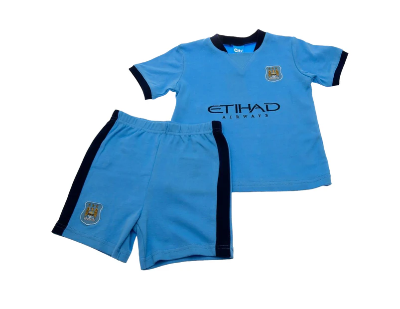 Manchester City FC Childrens/Kids T Shirt And Short Set (Blue) - TA2369