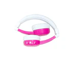 BuddyPhones InFlight Kids' Headphones - Pink + Bonus Cable Organiser Wrap 2-Pack