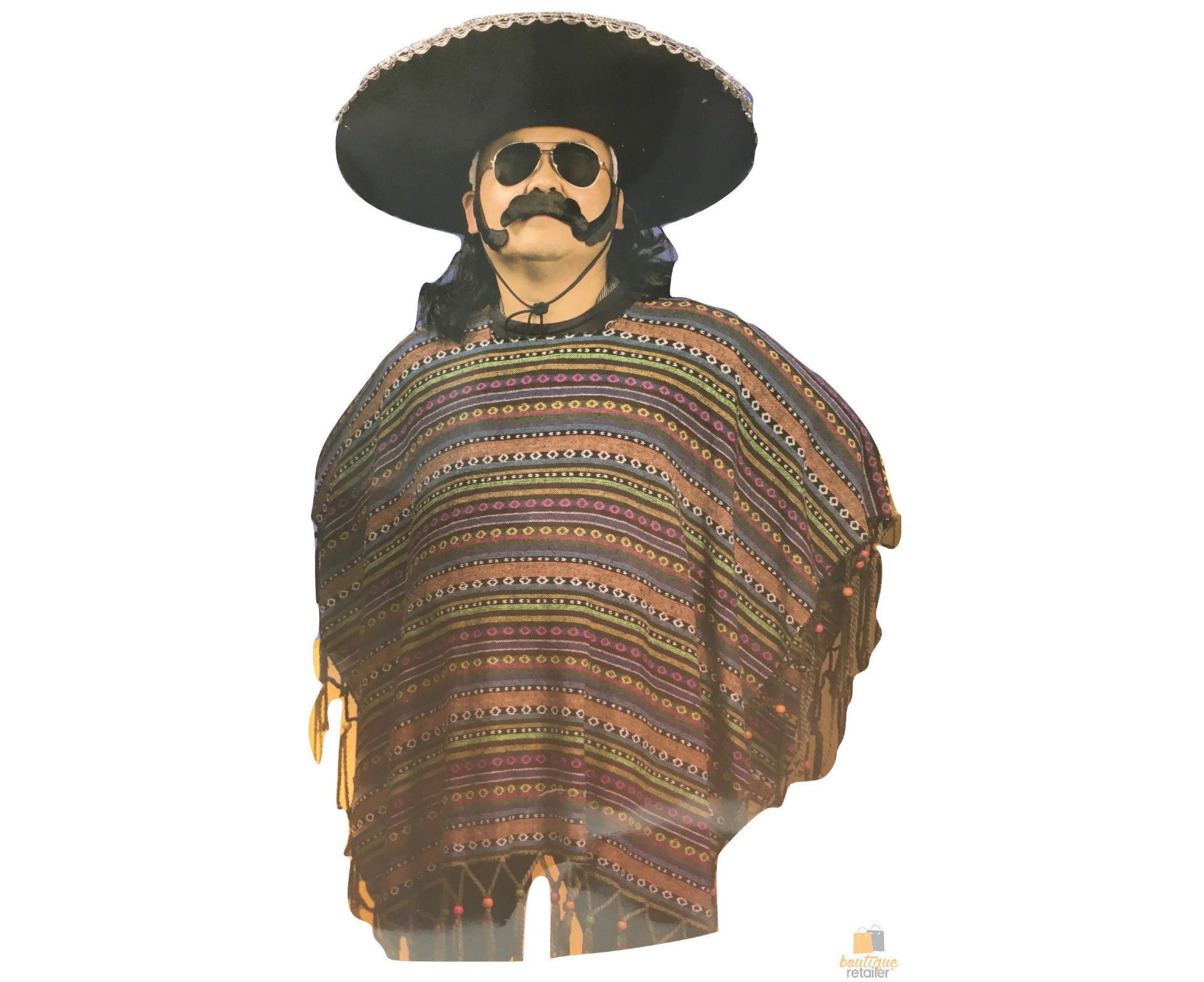 Men's Premium Mexican Poncho Spanish Costume