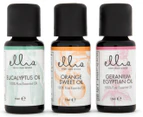 Ellia by HoMedics 100% Pure Essential Oils 15mL 3-Pack - Eucalyptus, Orange Sweet, Geranium Egyptian