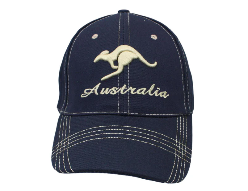 Adults Unisex Australian Day Australian Flag Souvenir Cotton Baseball Cap Gift [Design: Australia Navy (Cotton)]
