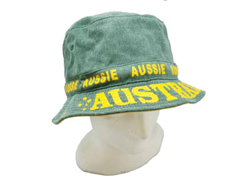 Adult's Australia Day Caps Hats Summer Australian Souvenir Flag ANZAC Day Gift [Design: Bucket Hat (Cotton)]