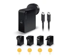 Alogic USB Wall Charger 45W Travel Edition with AU/EU/UK/US Plug 2m Cable Black