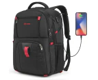 POSO 17.3 Inch Laptop Travel Backpack Computer Bag-Black