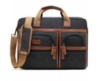 CoolBELL Unisex 17.3 Inch Laptop Bag Briefcase-Canvas Black 1