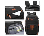 POSO 17.3 Inch Laptop Travel Backpack Computer Bag-Canvas Black