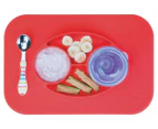 InterDesign IDJR Oval Non-Slip Silicone Suction Divided Placemat Plate - Cherry
