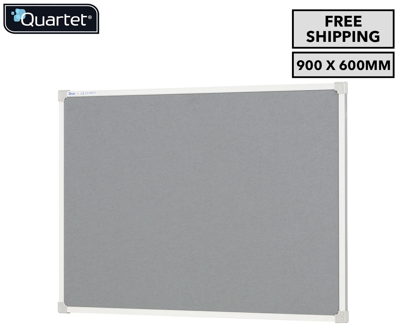 Quartet Felt 90x60cm Pinboard Office/School Bulletin Board w/ Aluminium Grey