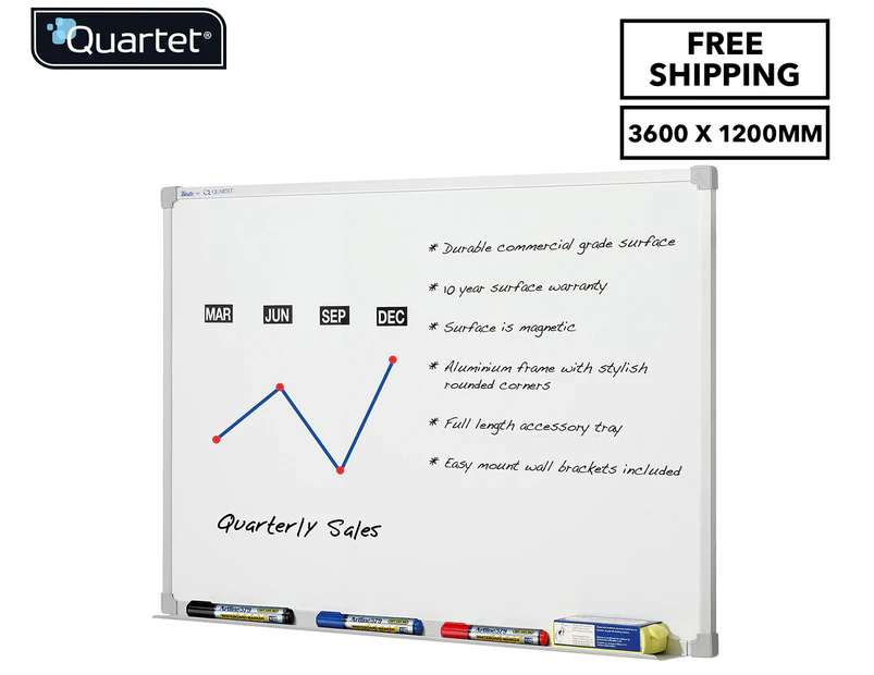 Quartet 3600x1200mm Penrite Premium Magnetic Whiteboard