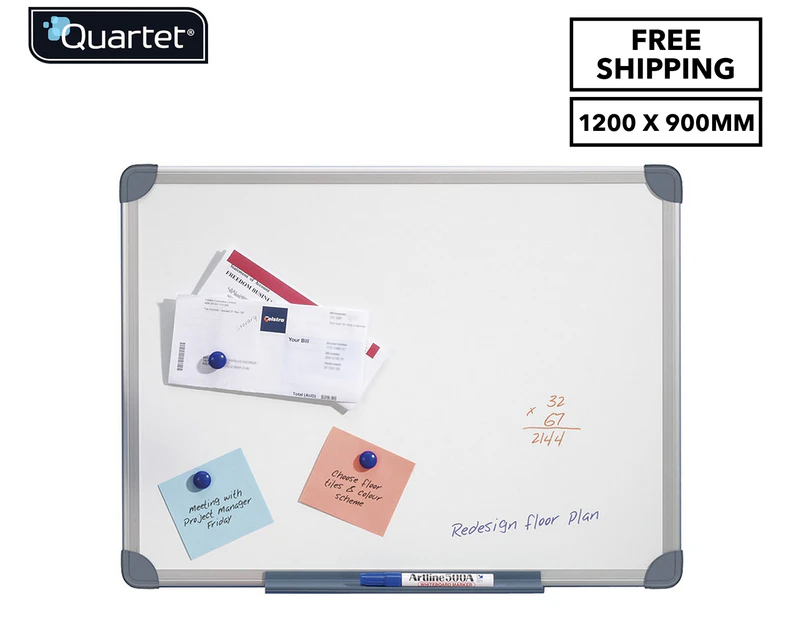 Quartet Penrite 1200x900mm Aluminium Frame Magnetic Whiteboard
